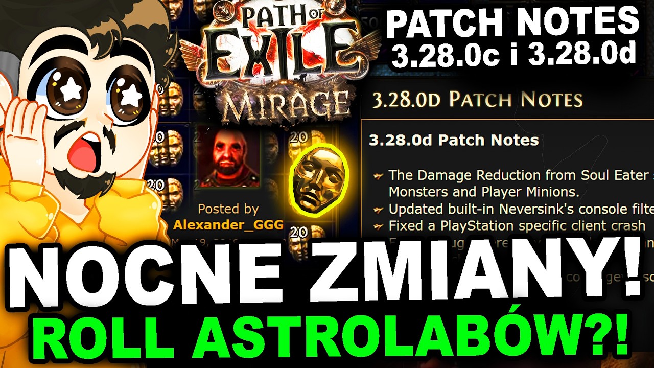 NIGHT SHIFTS - Patch Notes 3.28.0c and d! Astrolab Rolling! Path of Exile MIRAGE