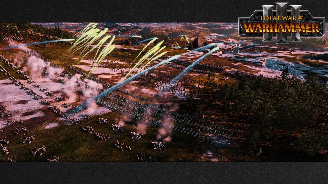 HIGH ELVES & DWARVES VS KHORNE : MASSIVE WARHAMMER III BRIDGE CINEMATIC BATTLE