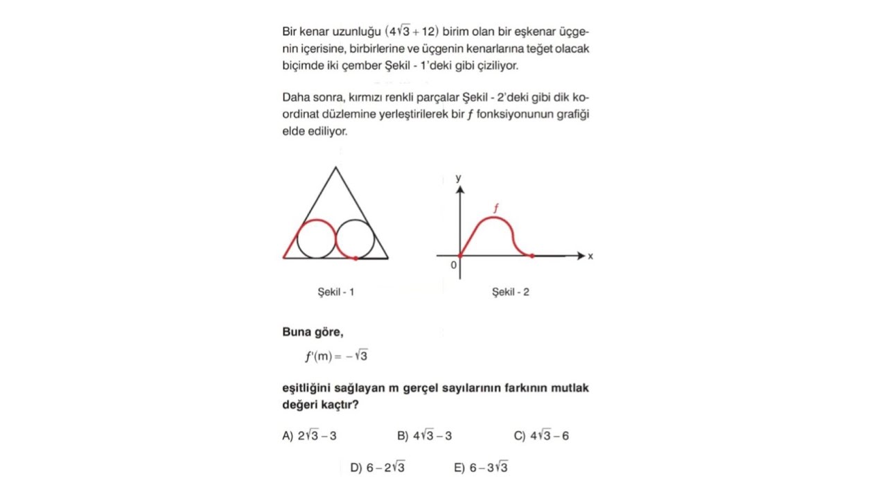 TÜREV SORUSU MUSUN GEOMETRİ SORUSU MU? #yks26 