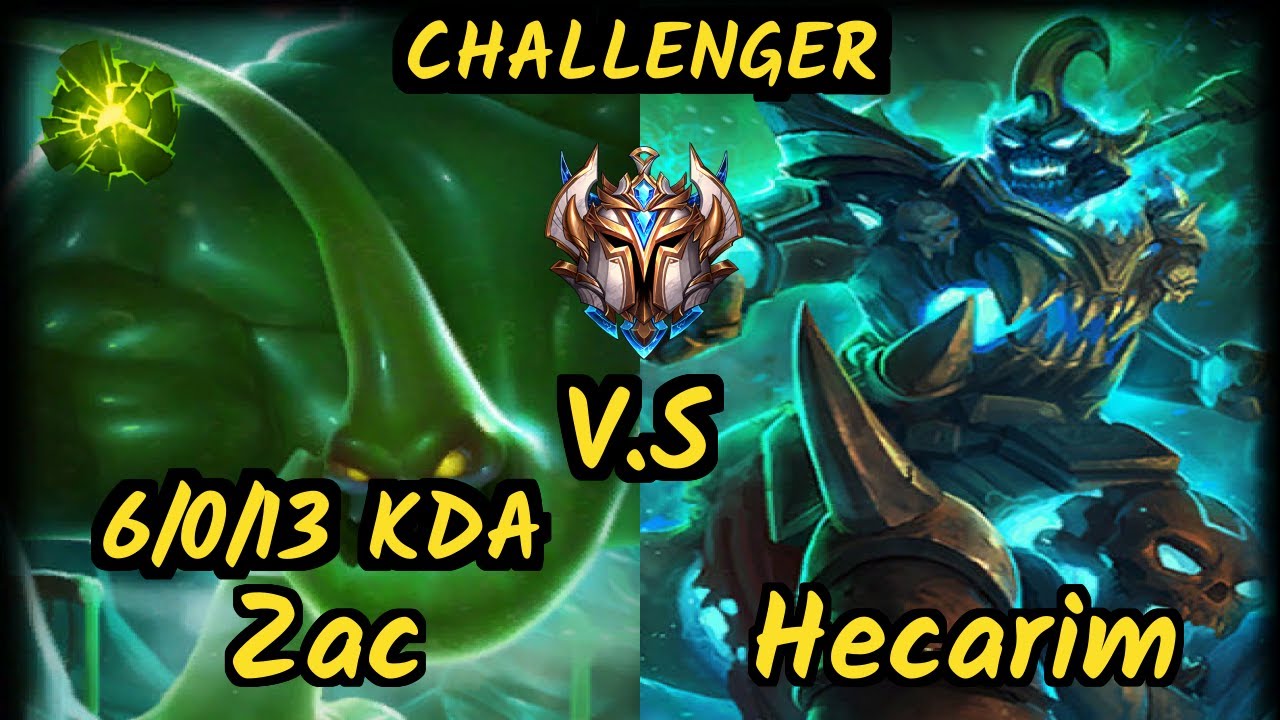 ROG Nji (ZAC) vs HECARIM - 6/0/13 KDA JUNGLE CHALLENGER GAMEPLAY - EUW