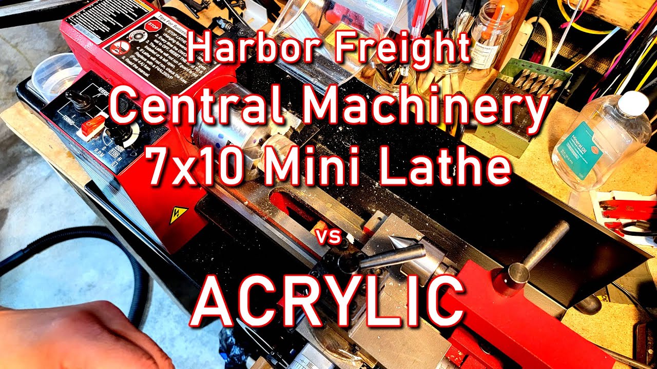 Мини-токарный станок Harbor Freight 7x10 93212 против акрилового