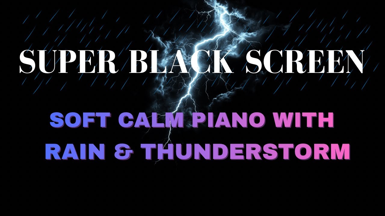 Deep Sleep Right Away 🌙 Soft Calm Piano with Light Rain &  Distant Thunderstorm
