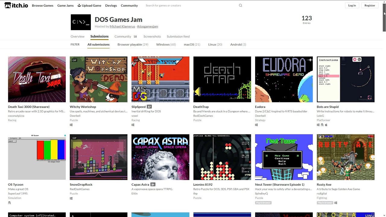 DOS Games Jam 2020 - ADG Filler #82