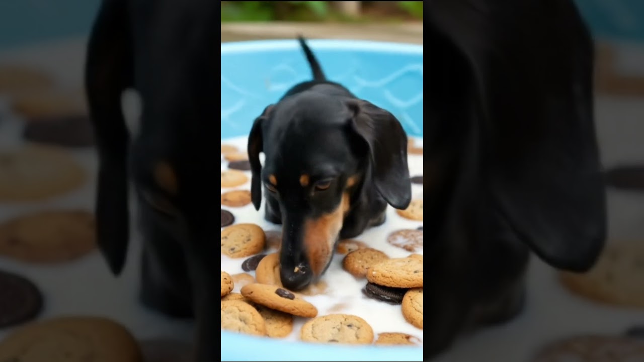 Weinerdog Cookies and Milk 