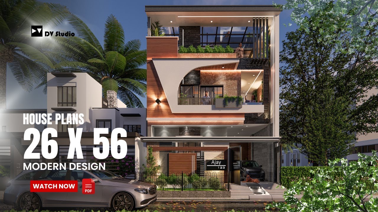 26x56, 25X55 House plan | Full Video | 162 Gaj | 1456 sqft || DV Studio