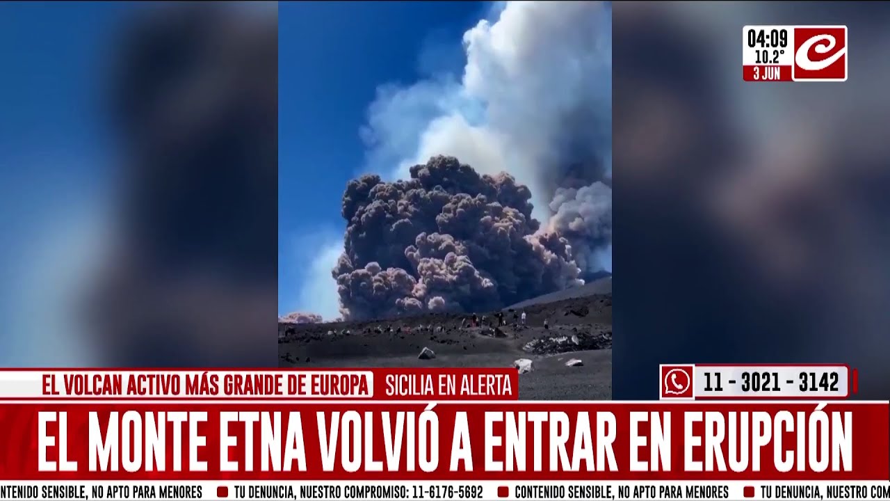 Alerta máxima en Sicilia por nueva erupción del volcán Etna