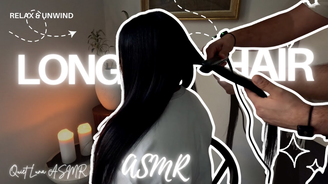 ASMR | Long Hair Brushing, Styling Tools and Soothing Music 🎶✨