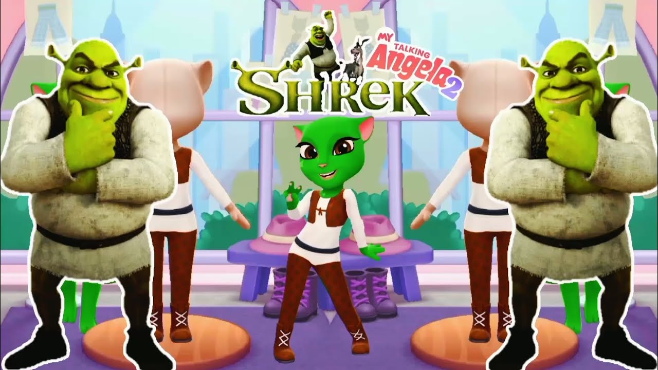 Shrek Makeover by My Talking Angela 2 {} Cosplay {} Shrek 🆚 My Angela....