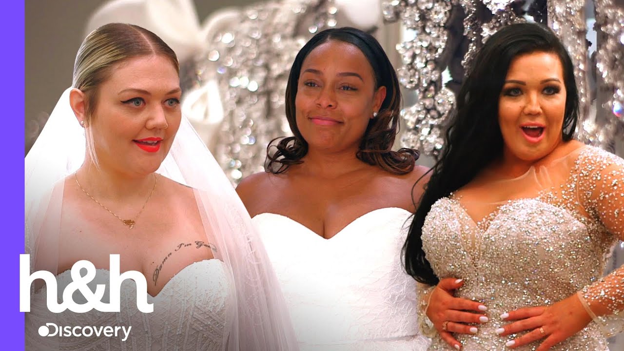 Três fabulosas noivas com vestidos 