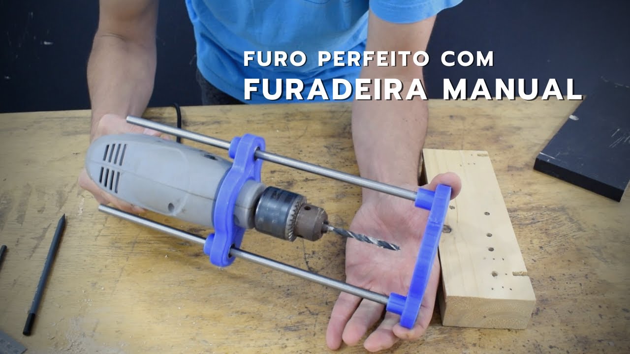 FURO RETO com furadeira manual - Marcenaria hobby #17