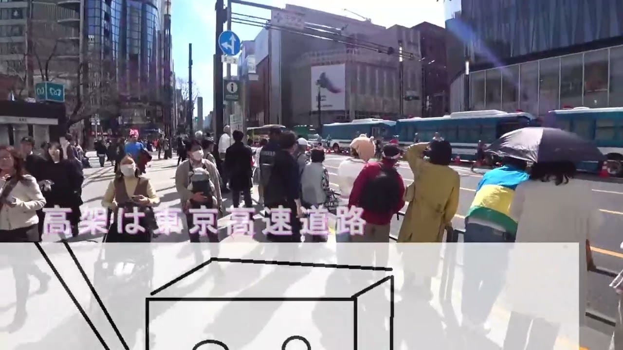 東京マラソン33km地点　セイコー 銀座三越
