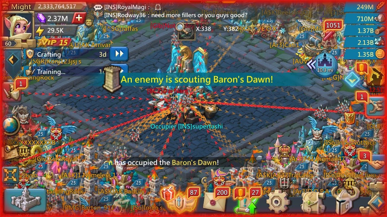 Lords Mobile - Feudal Wars | Baron - Rallying & Soloing for Points