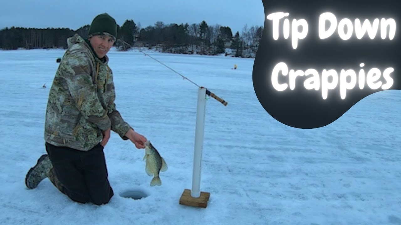 Ice Fishing CRAPPIES in the Early Morning with Tip Downs
