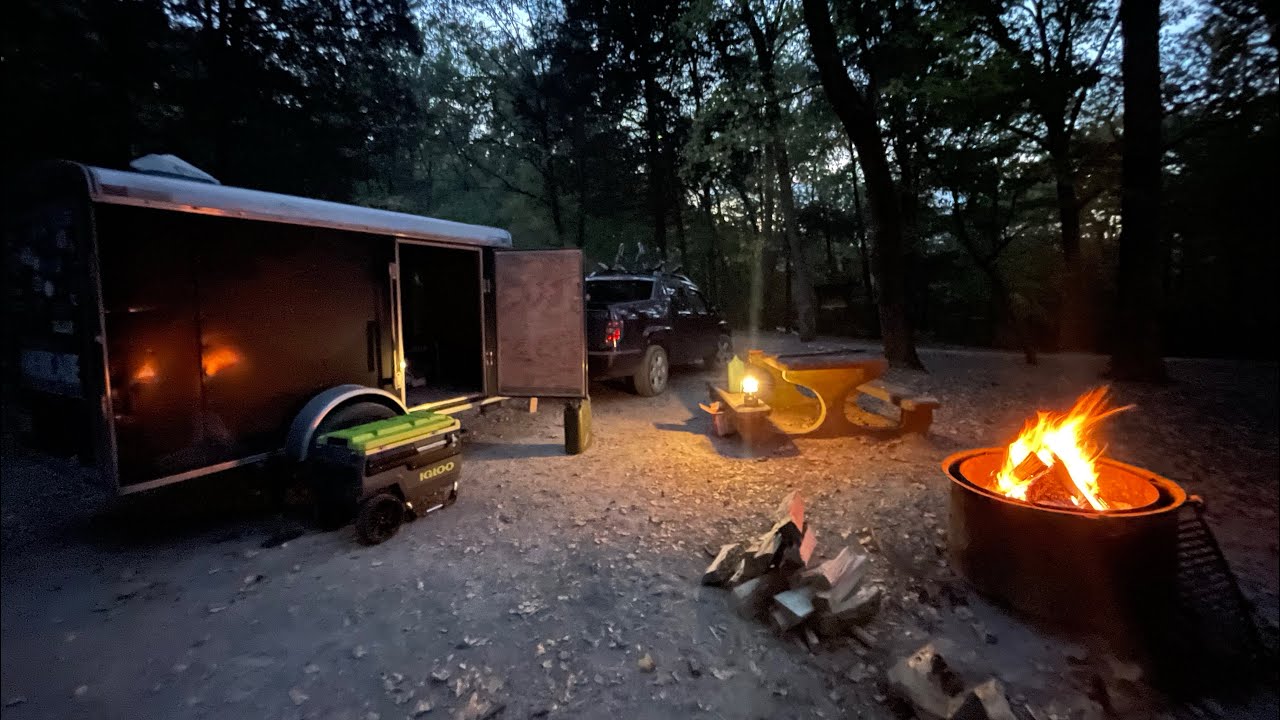 Camping in Make Shift Cargo Trailer | Gatlin Point