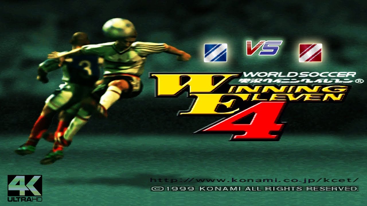 Winning Eleven 4 English Version - European All Stars vs World All Stars - Exciting ⚽️⭐⭐⭐⭐⭐⚽️ (4K)