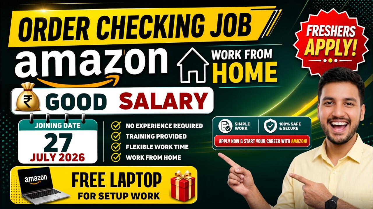 Amazon Work From Home Job 2026 🔥 12th Pass Freshers Apply Online | Amazon Remote Job July 2026