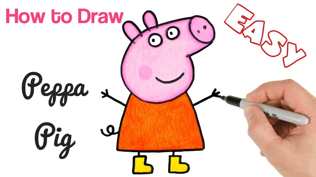 How to Draw Peppa Pig | Cartoon Drawings for beginners | Art Tutorial