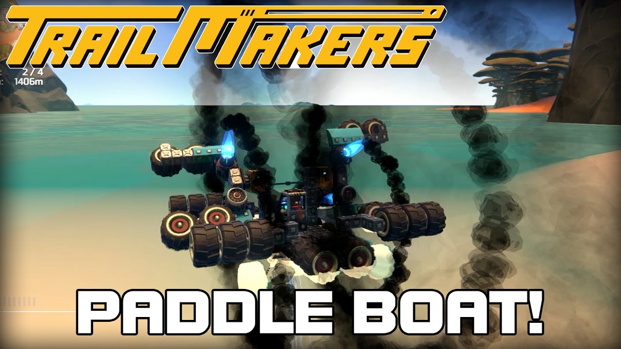 Paddle Boat Made of Tires?!? (Trailmakers Alpha Demo Gameplay)