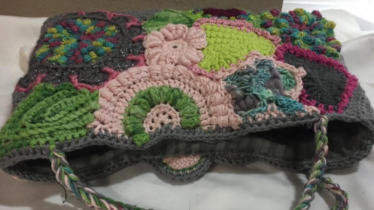 freeform crochet purse - putting it all together! remixed to remove music