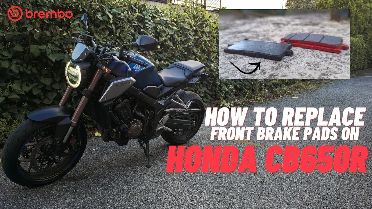 HOW to replace front BRAKE PADS on HONDA CB650R (Brembo RED Sinter)