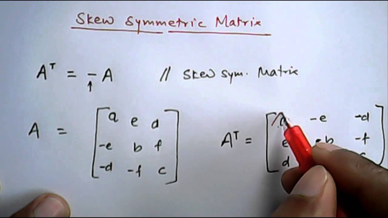 Mathematics: Symmetric, Skew Symmetric and Orthogonal Matrix