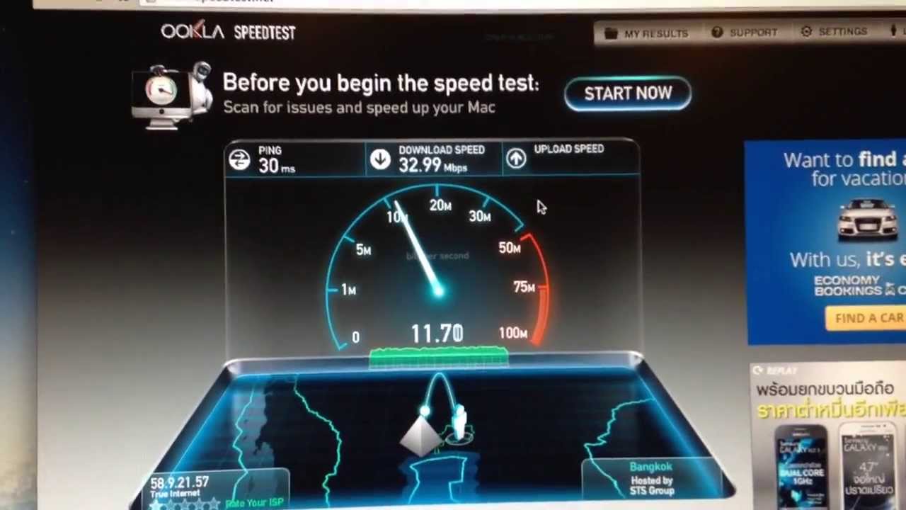 Real world test: LOW streaming speed of TrueOnline 