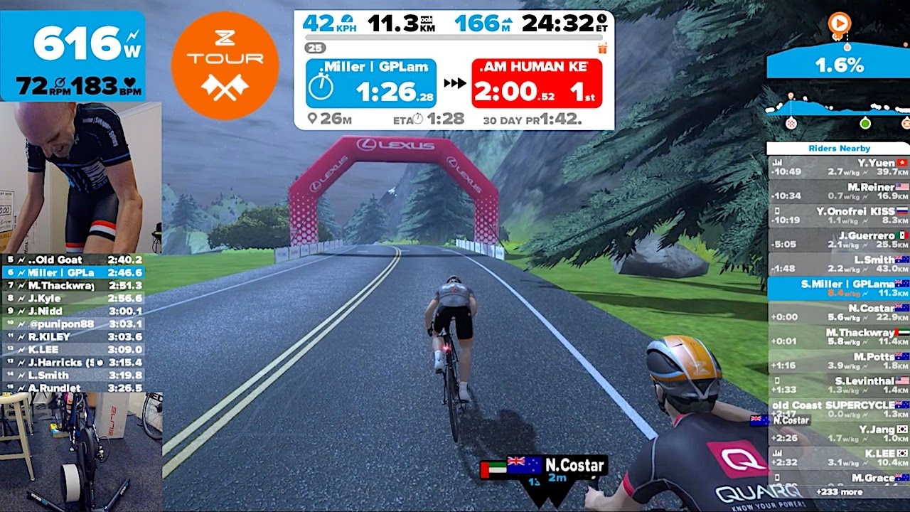 Zwift MegaWatts // Watopia Wall KOM Wyzwanie rzucania!