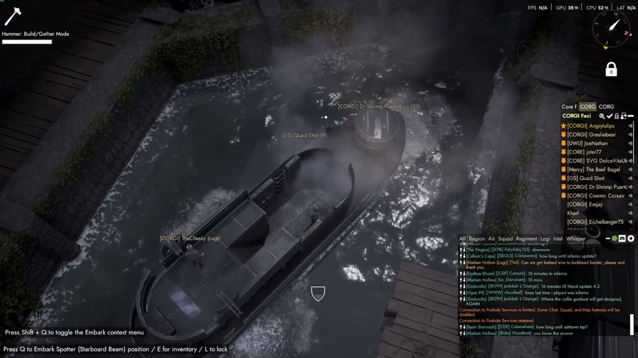 CORGI Navy Operation with Mercy, CORE, UWU, EOC, QS  | Foxhole Server Charlie War 21