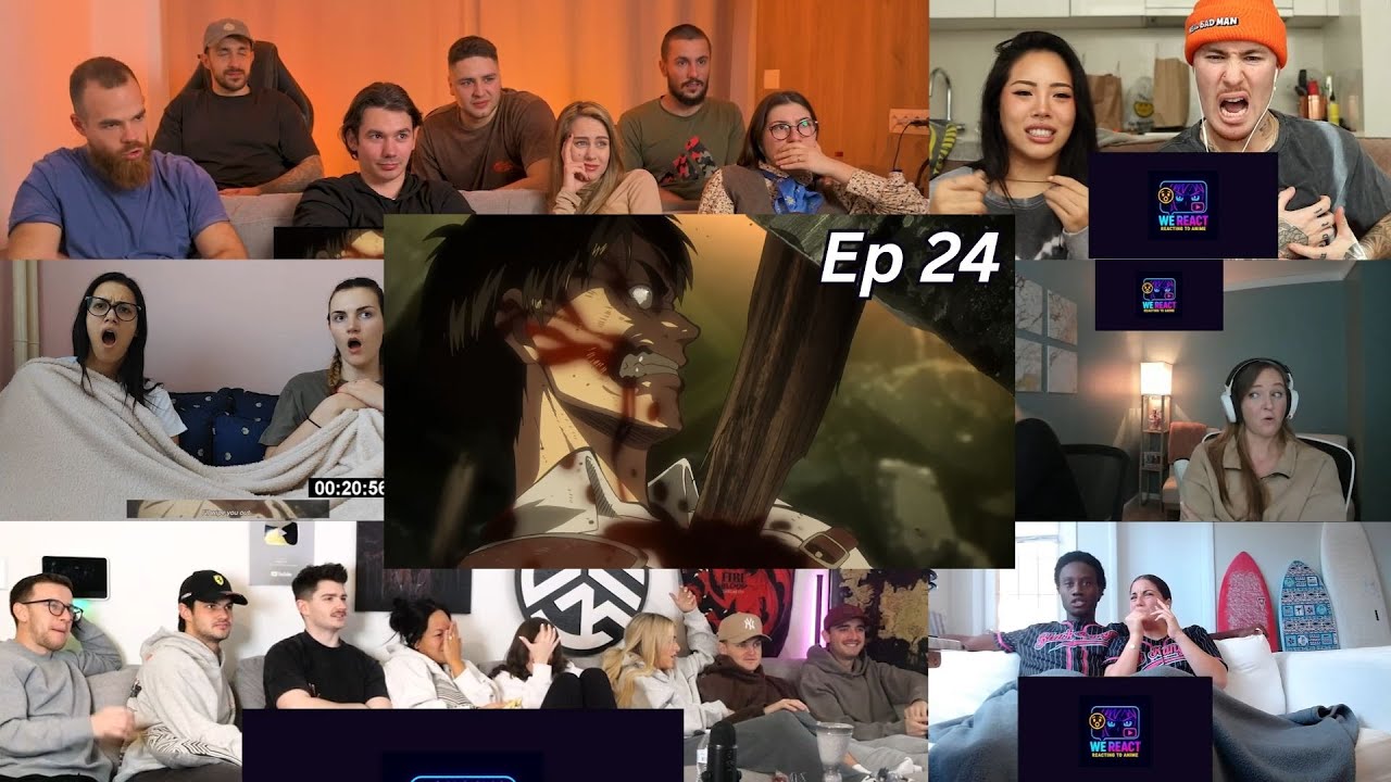 Attack on Titan Season 01 Episode 24 | Reaction Mashup #anime #attackontitan #animereactionmashup