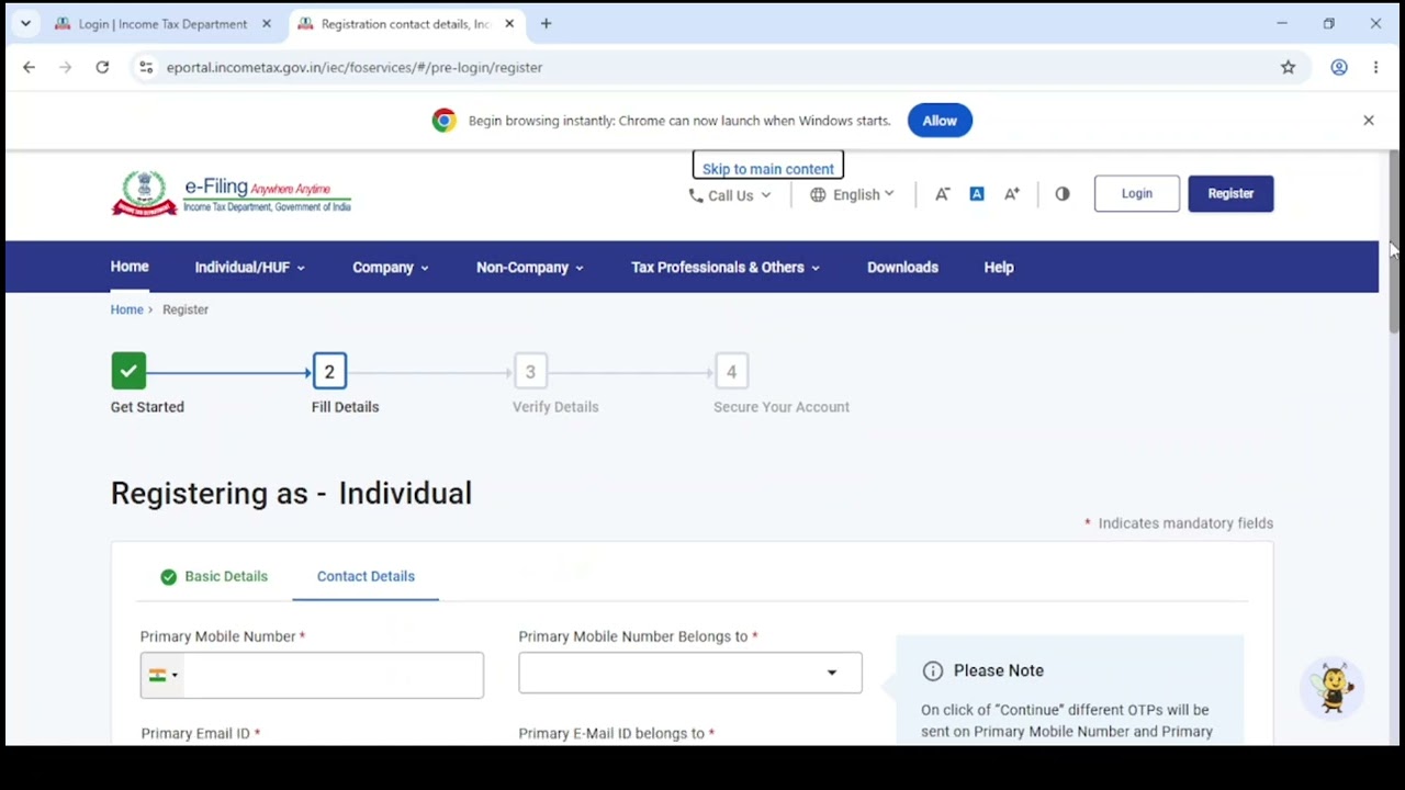 PAN CARD ID password creation in 5 minutes #incometax #registration #online #youtubeshorts 