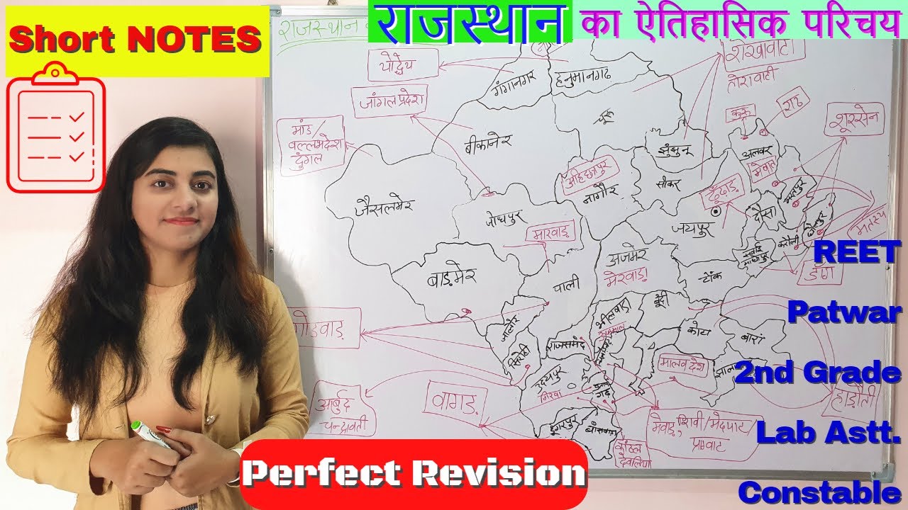 राजस्थान का सम्पूर्ण ऐतिहासिक परिचय | Rajasthan - Short NOTES | Taruna Ma'am | #History #Rajasthan