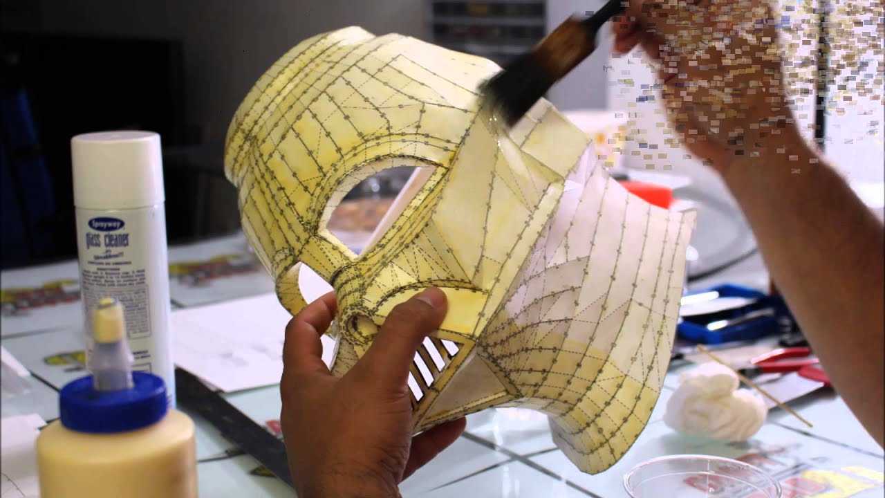 Darth Vader Helmet Part 2 (Strengthing the Paper) - Craft Dad