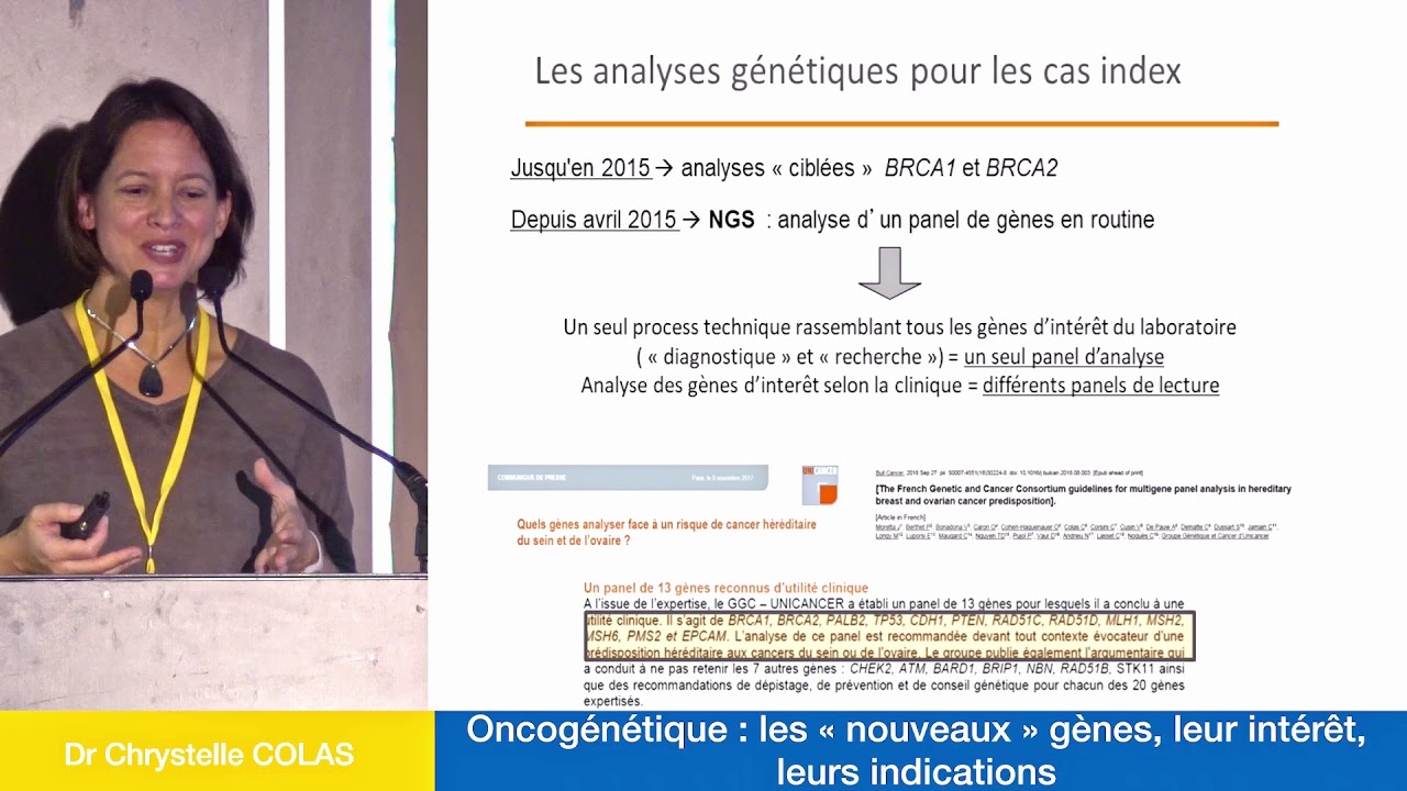 Oncogénétique  les « nouveaux » gènes, leur intérêt, leurs indications - Chrystelle Colas