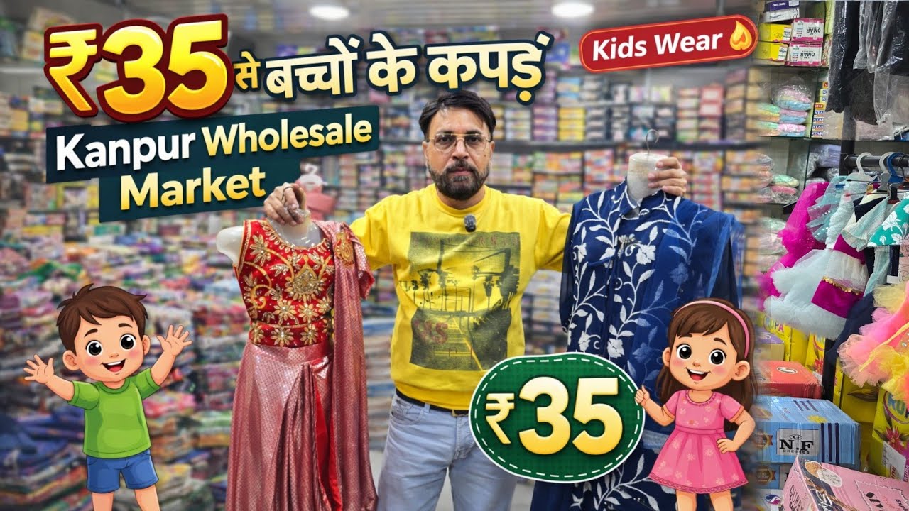 कानपुर में kidswear सिर्फ 35₹ से शुरू | Kids wear wholesale market in kanpur 