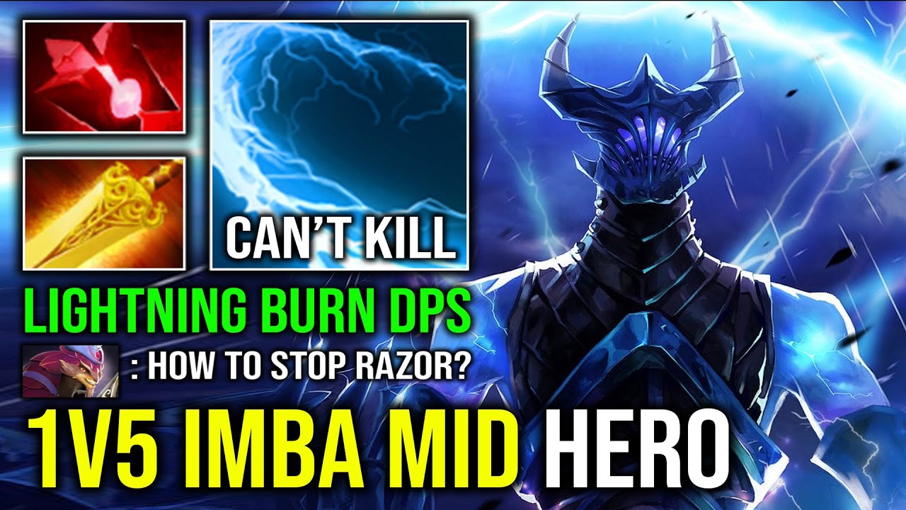 100% CAN'T KILL MID RAZOR First Item Radiance Imba Burning + Lightning 1v5 Run At Them Dota 2