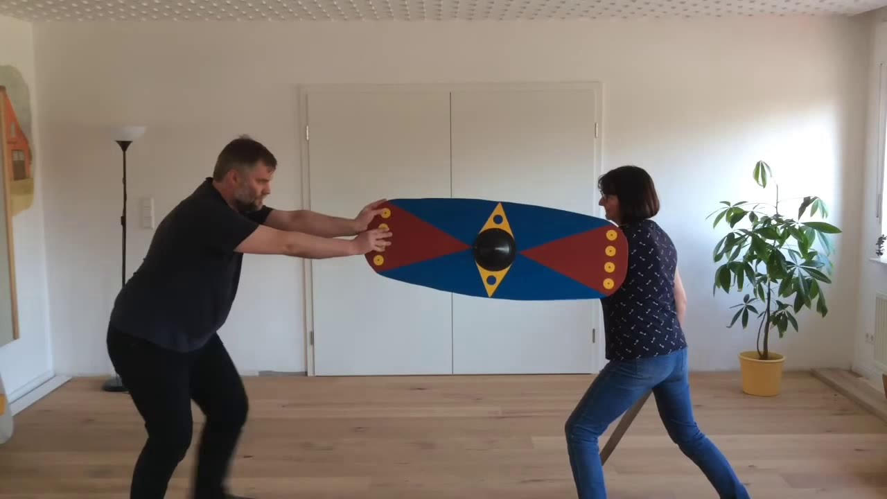 Kämpfen mit dem Germanenschild