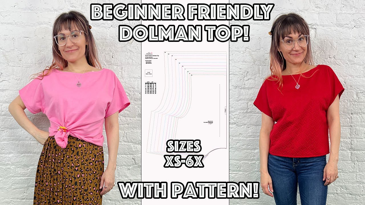 DIY Dolman Sleeve Top Tutorial With Pattern - Easy Sewing Project for Beginners!