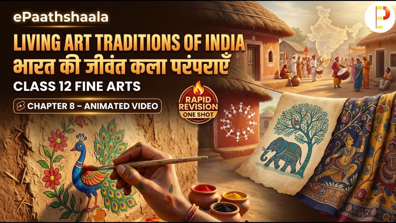 Class 12 Fine Arts Chapter 8 | Living Art Traditions of India | RAPID REVISION 🚀 | ePaathshaala