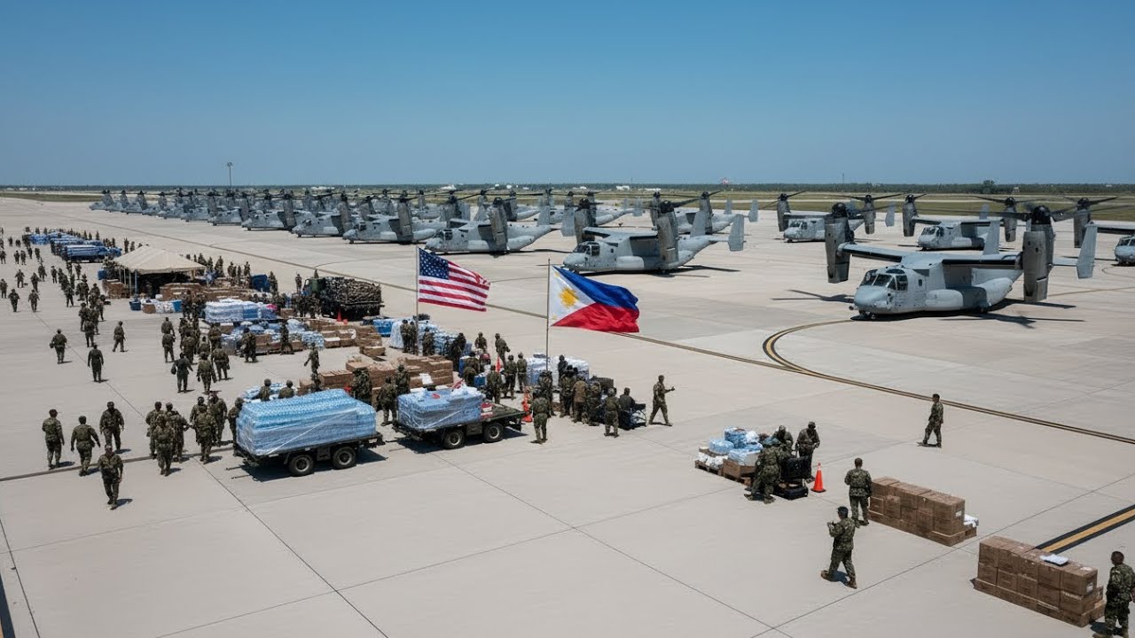 Philippines Shocked! Hundreds of U.S. MV-22B Ospreys Arrive in Luzon