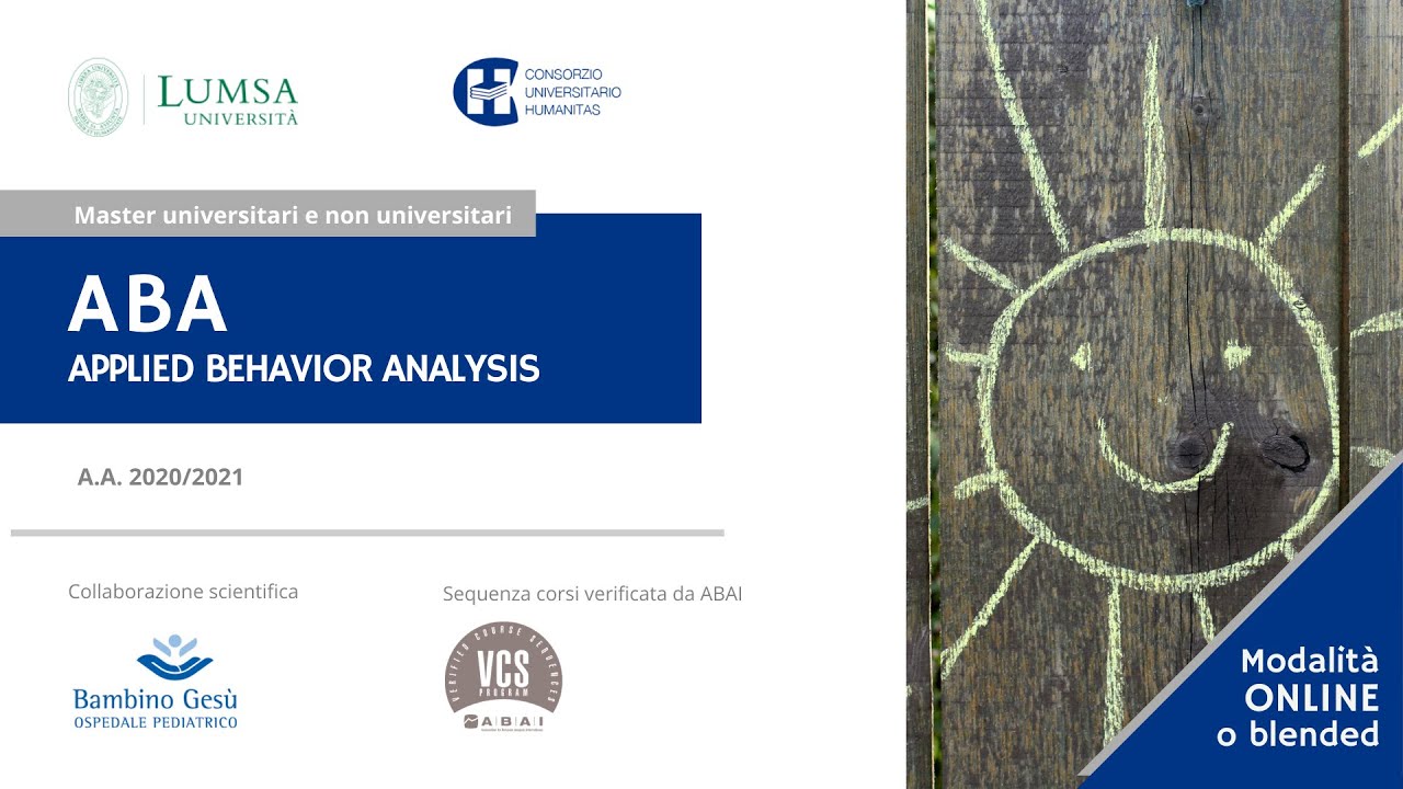 Open day MASTER ABA | Consorzio Universitario Humanitas, LUMSA, OPBG |A.A.2020/2021