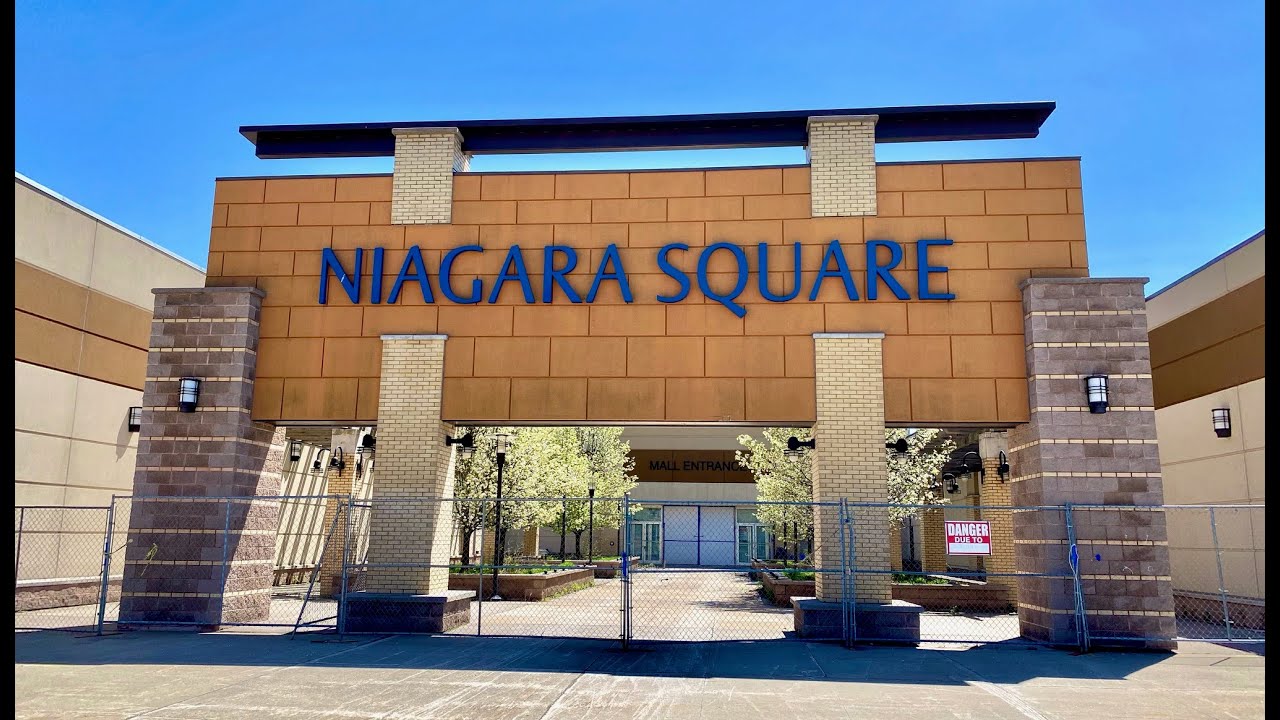 DEAD MALL Drone Fly-Over: Niagara Square MAJOR Renos & New Costco Niagara Falls