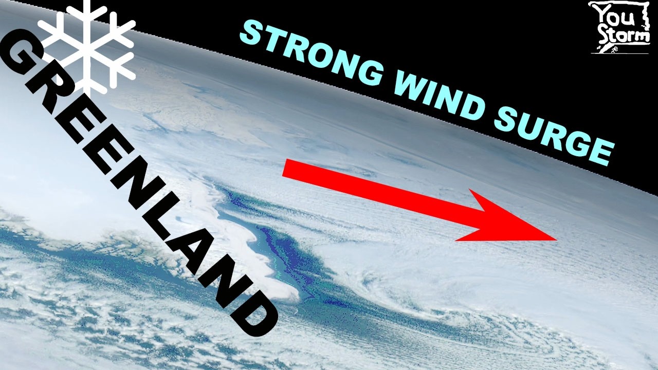 Greenland strong wind surges across North Atlantic