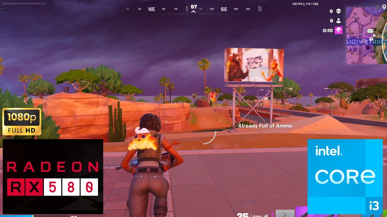 Fortnite 1080p  RX 580 8gb 2048sp (2026)