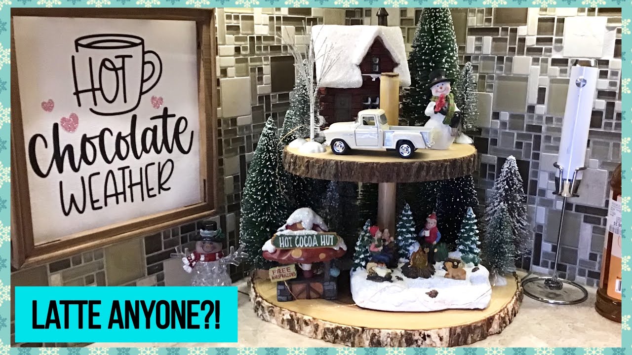 New Winter Tiered Tray Coffee Bar!! ❄️❄️❄️Watch Me Make This Cute Set-up!❄️❤️❄️❤️