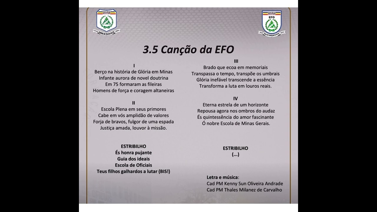 Canção da EFO PMMG