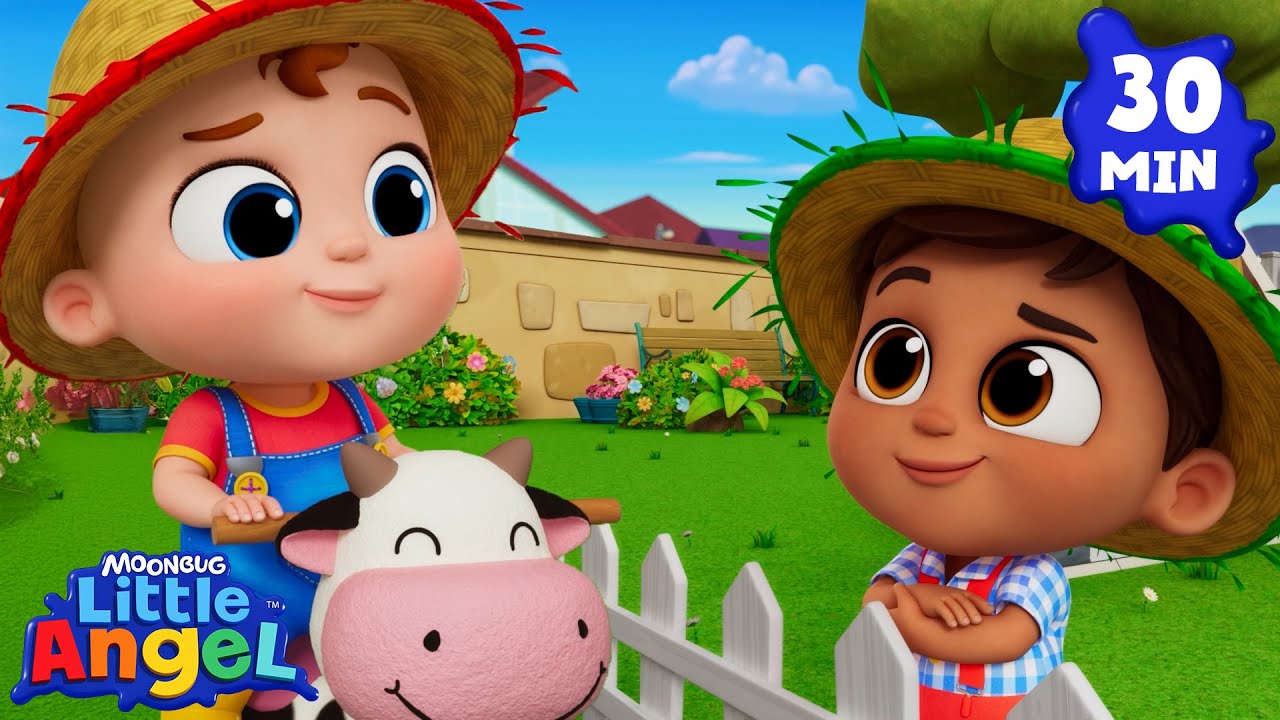 The Great Farm-Off: Baby John vs. Manny! 🧑‍🌾🐮 | Little Angel And Friends Kid Songs