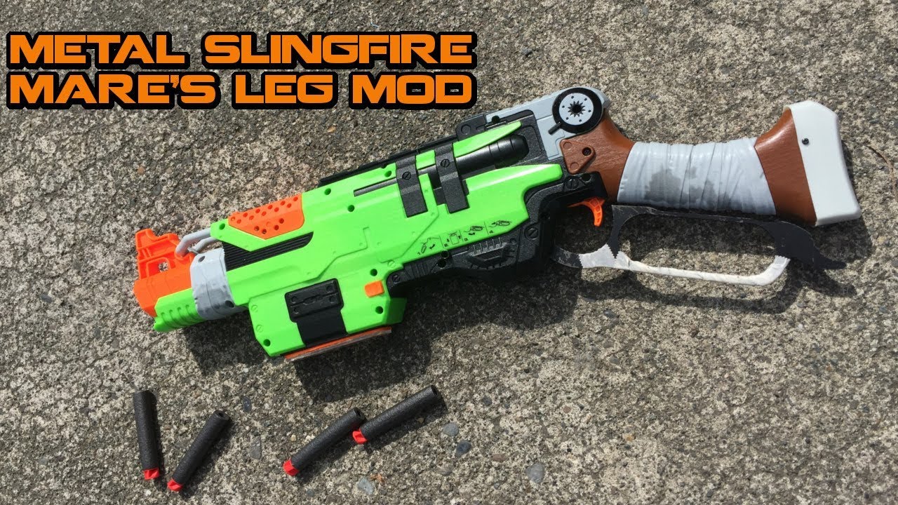 METAL SLINGFIRE PRIMING GEAR! Custom NERF 'Mare's Leg' Blaster Mod | Walcom S7