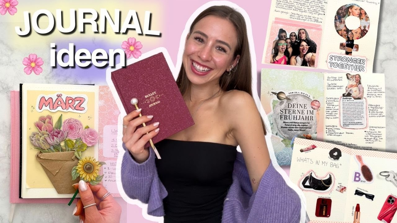 BULLET JOURNAL IDEEN 🦋💐 SO kannst du deine Journal Seiten gestalten - März - Cali Kessy