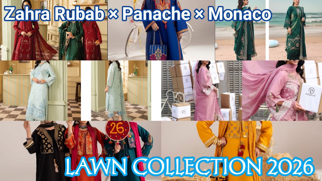 Zahra Rubab × Panache × Monaco Luxury Lawn Collection 2026 | Latest Eid Designs #viralvideo #foryou 