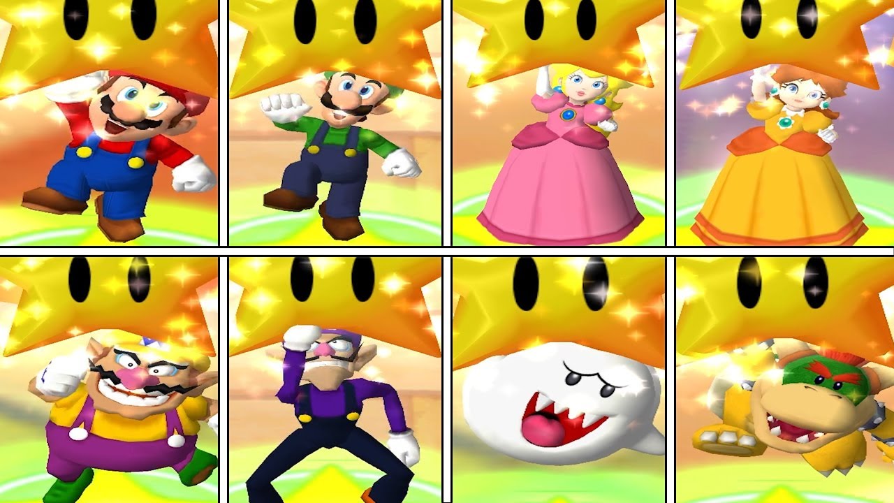 Mario Party 5 - All Characters Star Animations